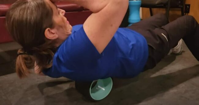 demontrating the smallest chirp wheel for mid back pain