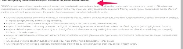inversion tables who should not use