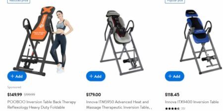 inversion tables on walmart