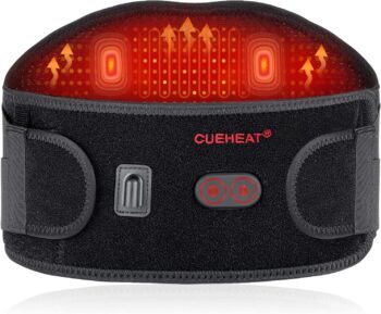 best cordless heating pad with massage - CUEHEAT Heating Pad Back Brace - battery lasts fot 8 hours