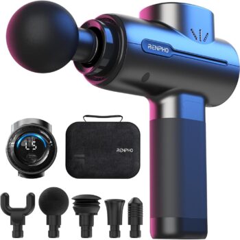best affordable massage gun for back pain - Renpho massage gun - up to 3200 strokes per minute, 1.5 lbs.