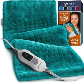 GENIANI King Size Heating Pad - with Dry & Moist Heat - size 12" x 24"
