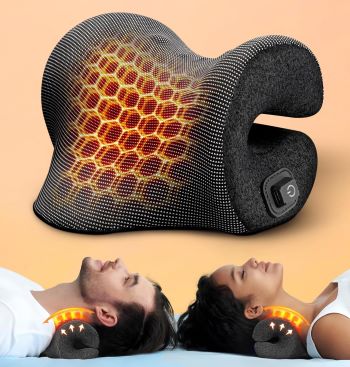 heqated neck traction pillow - best device for neck hump