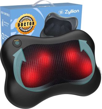 zyllion heated shiatsu massage cusion for office workers and long sitting periods
