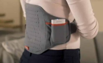 wearing the sunbeam go heat on the lower back