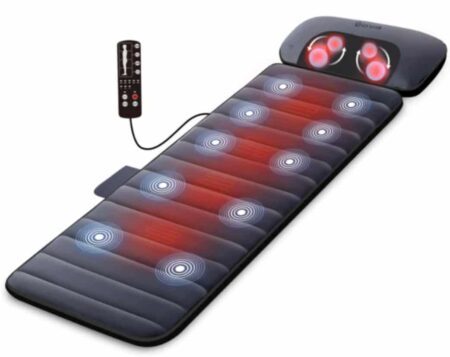 bets shiatsu massage mat with heat - comfier massage mat - size 67" x 22", 15-minute running time