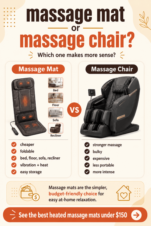 massage mat vs massage chair infographic