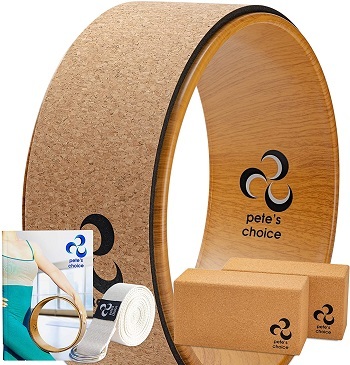 Pete's Choice Cork Yoga Wheel - most Eco-Friendly yoga wheel - supporrs up to 
