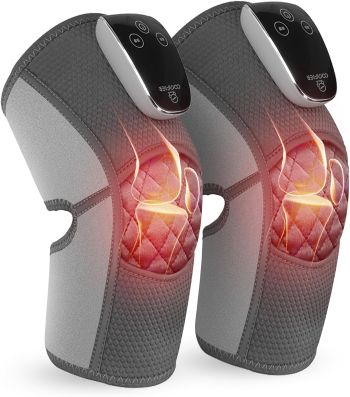 best infrared knee massager - comfier battery operated knee massagers with heat for both knees in one treatment