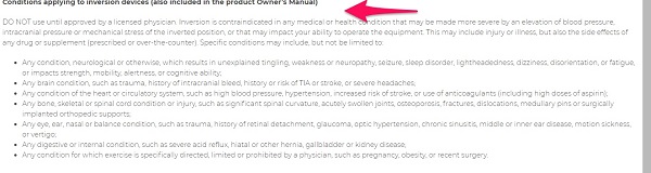 inversion tables who should not use