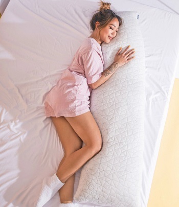 body pillow for lower back pain - Coop Home Goods Body Pillow - size 54" x 20" x 7", shredded memory foam and polyester, bamboo-derived cover