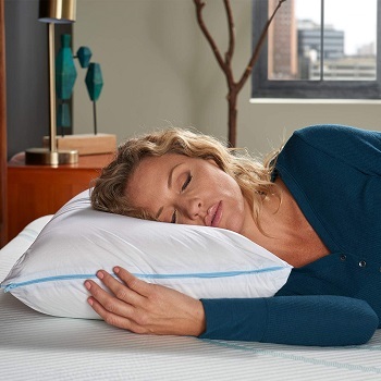 tempur cloud breeze pillow medium firmness 100% cotton knit cover - best overall tempurpedic pillow