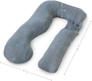 pharmedoc pregnancy pillow - size 53" x 31", 45% polyester/45% Cooling nylon/10% spandex jersey fabric