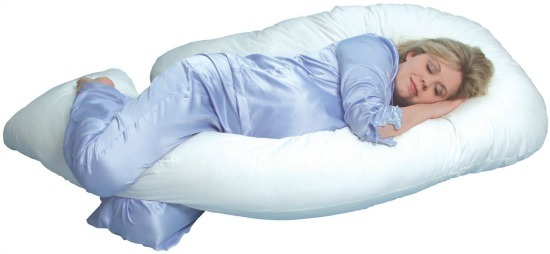 best pregnancy pillow for back pain - Leachco Snoogle Total Body Pillow - 60-inch length, Polyester 65%/Cotton 35% cover