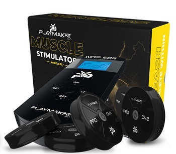 playmakar wireless TENS EMS - best for athletes - with 2-4 pods, output Strength - up to 100mA, 14 programs