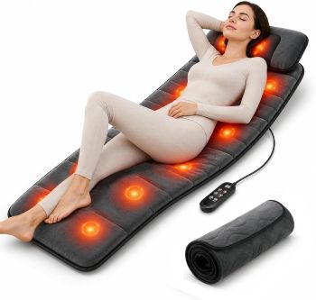 amawin electric massage mat with heat and neck shiatsu