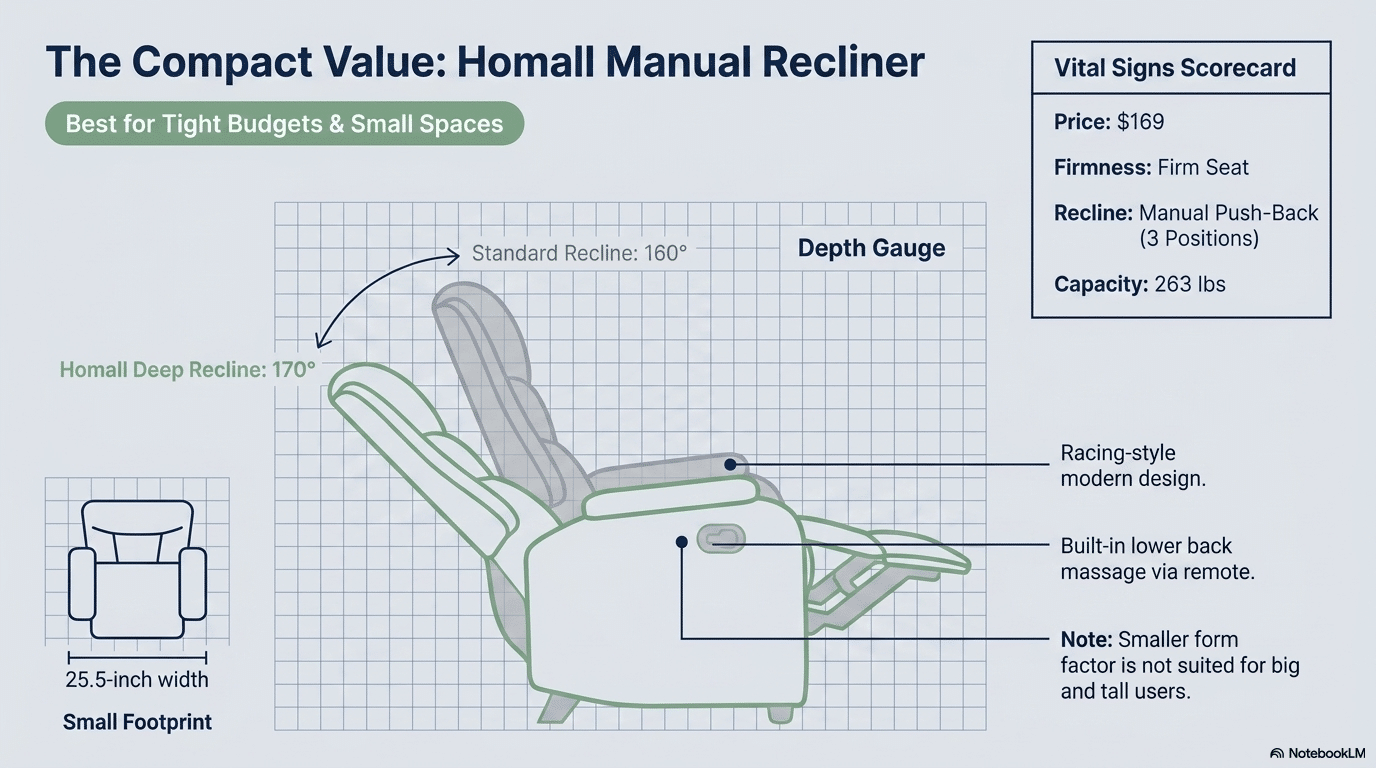 homall manual recliner infographic